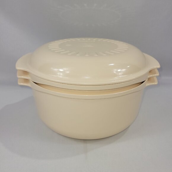 Tupperware Vintage 3 Piece Stack Cooker Microwave Cooking Set - Picture 1 of 1